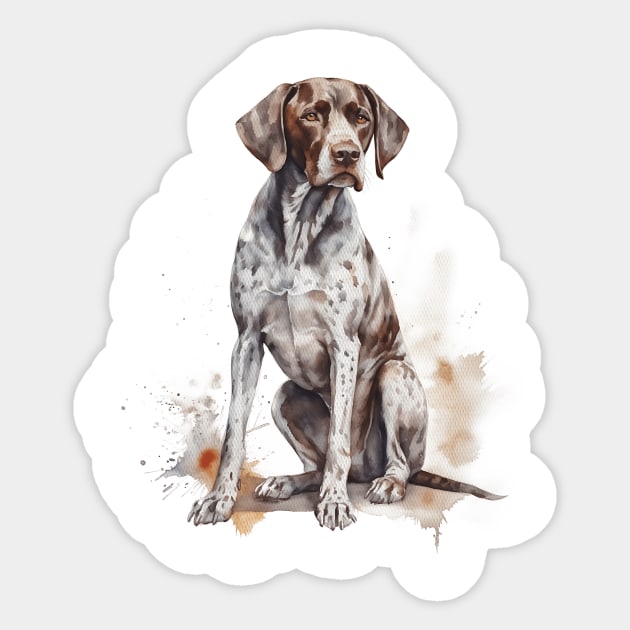 Shorthaired Pointer Watercolor Style Sticker by Gadsengarland.Art